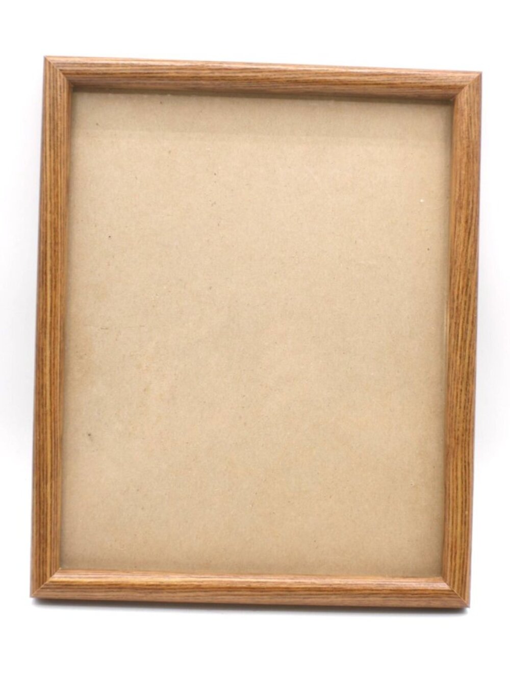 Wooden Oak Picture Frame 8x10" Glass Front Wall Hanging Vintage 80s